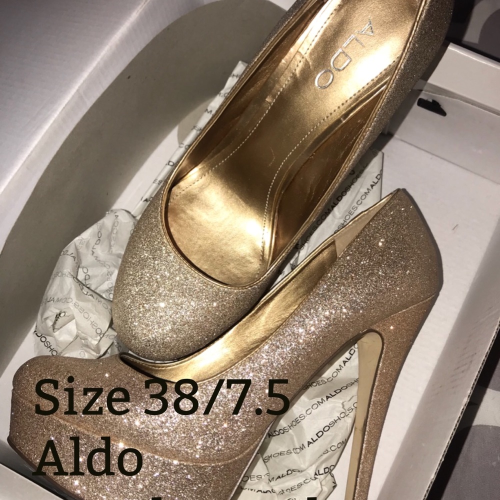 Aldo gold glitter pumps